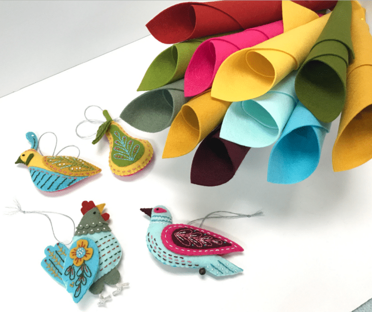 Felt Fly Felt On The Fly 100% Wool Felt Kits Available for Twelve Days Ornaments ...